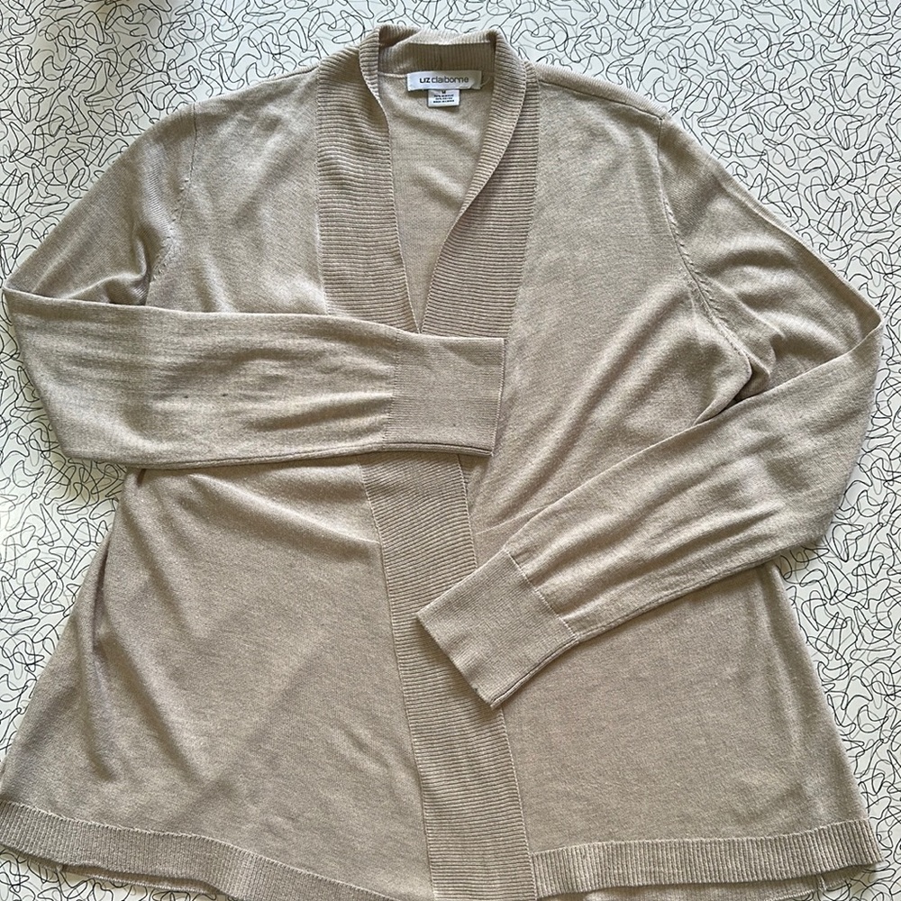 Liz Claiborne beige cardigan. Size Medium